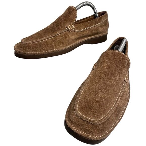Tods Tan Suede Pantofola Estivo Slip On Loafers Men Sz 9 Preppy Made In Italy EC - Picture 11 of 16